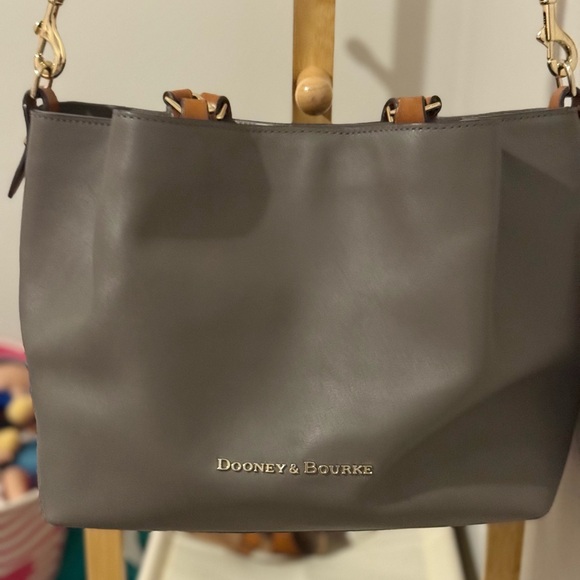 Dooney & Bourke Taupe Leather Tote - Picture 2 of 7